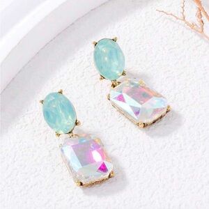 Elegant Gold and Iridescent Earrings